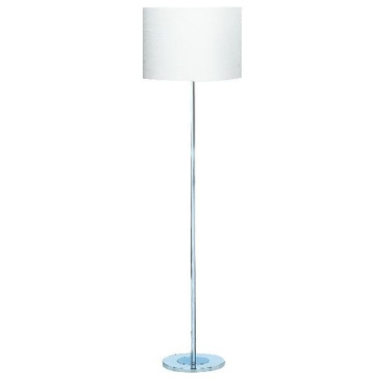 Drum Chrome Corner Floor Lamp With Silver Round Base